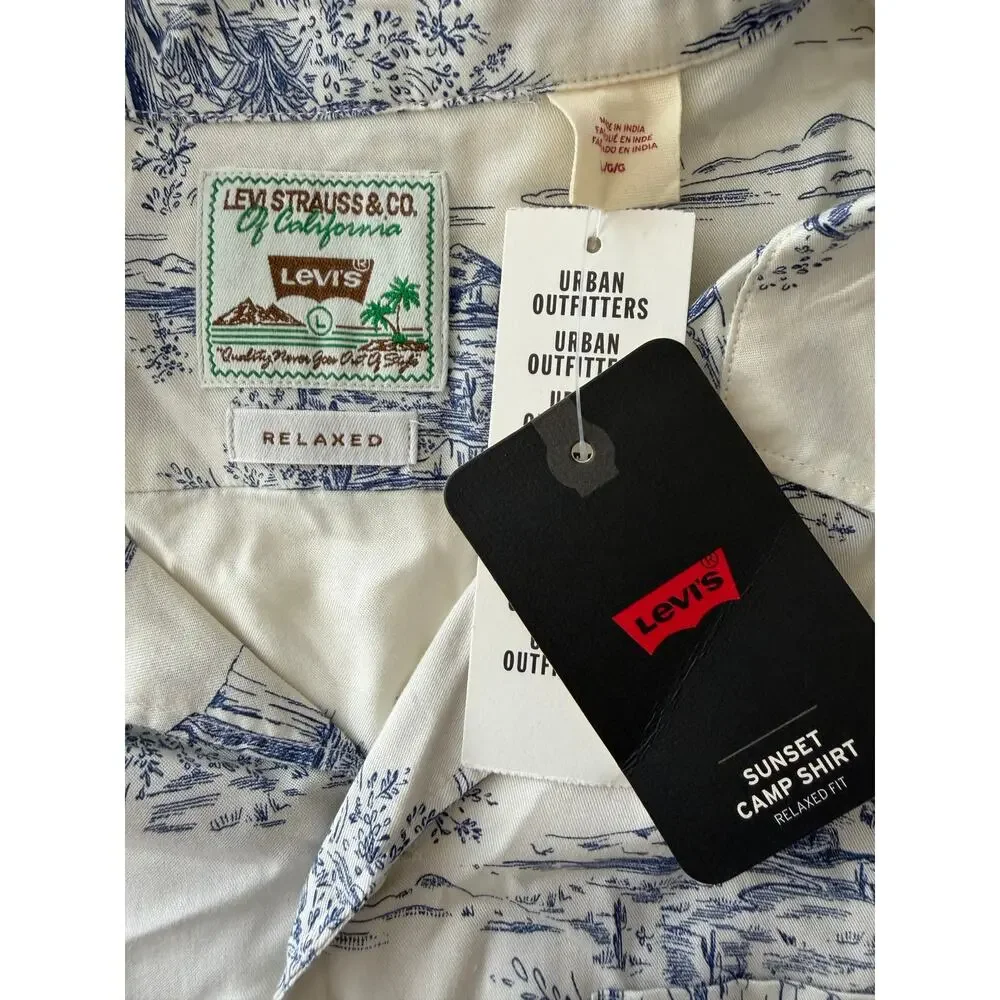 Levi's Relaxed Fit Sunset Camp Shirt New With Tags Size Large Men's Button Down